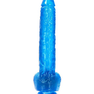 Golia - Dildo XXL cu ventuza, albastru transparent, 41 cm