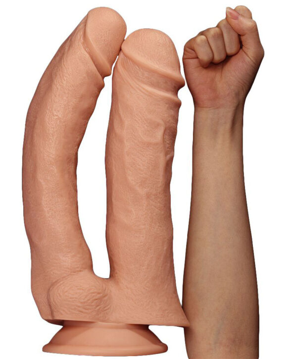 Lovetoy Kameron - Dildo XXL Dublu cu Ventuza, 33 cm, Ø 6.8 cm