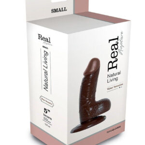 Flesh Sensation - Dildo realistic cu ventuza, maro, 13.5 cm