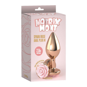 Spark Rose Butt Plug - Dop anal metalic, medium, auriu Ø 3,3 cm