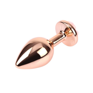 Spark Rose Butt Plug - Dop anal metalic, medium, auriu Ø 3,3 cm