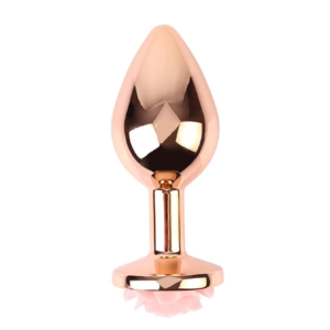 Spark Rose Butt Plug - Dop anal metalic, medium, auriu Ø 3,3 cm