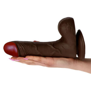 Passion - Dildo realistic cu ventuza, maro, 20.5 cm