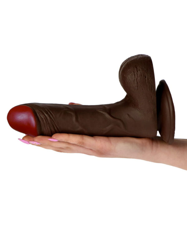 Passion - Dildo realistic cu ventuza, maro, 20.5 cm