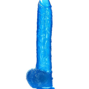 Golia - Dildo XXL cu ventuza, albastru transparent, 41 cm