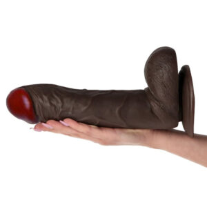 Flesh Emotion - Dildo XXL cu ventuza, maro, 25.5 cm