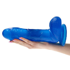 Emotion - Dildo XXL cu ventuza, albastru transparent, 25.5 cm, Ø 5.5 cm