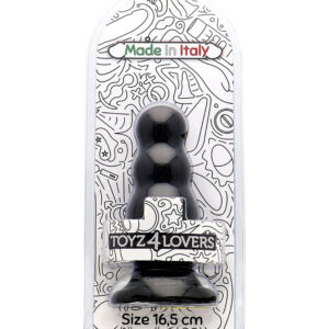 Olmo Butt Plug - Dop anal cu ventuza, negru, Large