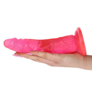 Dong - Dildo realistic cu ventuza, roz transparent, 18 cm