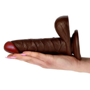 Flesh Flavour - Dildo realistic cu ventuza, maro, 17 cm