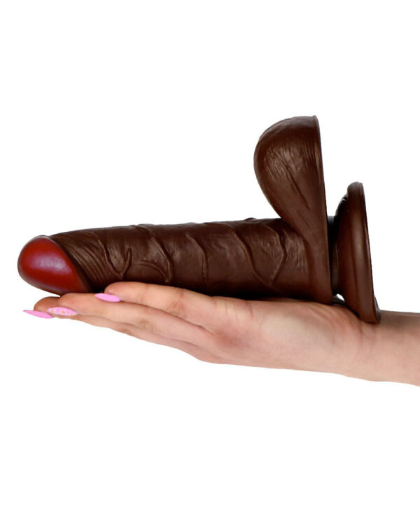 Flesh Flavour - Dildo realistic cu ventuza, maro, 17 cm