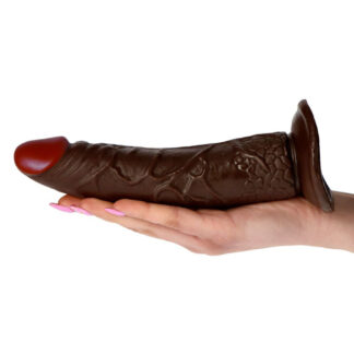 Dong - Dildo realistic cu ventuza, maro, 18 cm