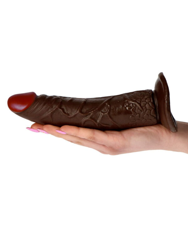 Dong - Dildo realistic cu ventuza, maro, 18 cm