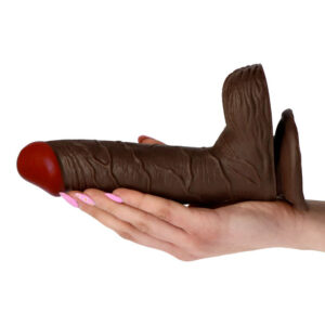 Flesh Flavour - Dildo realistic cu ventuza, maro, 19.5 cm