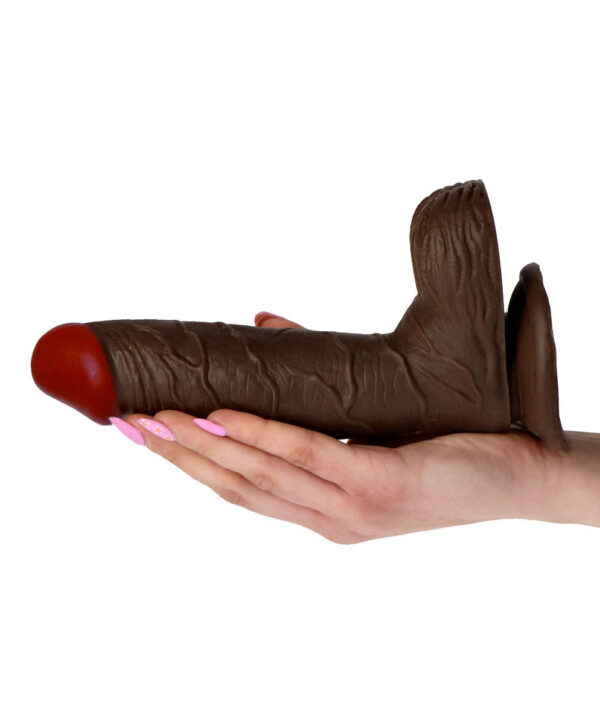 Flesh Flavour - Dildo realistic cu ventuza, maro, 19.5 cm