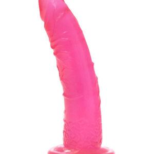 Dong - Dildo realistic cu ventuza, roz transparent, 18 cm