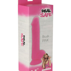 Brush - Dildo realistic din silicon, cu ventuza, fucsia, 21 cm