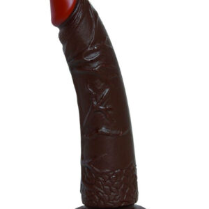 Dong - Dildo realistic cu ventuza, maro, 18 cm