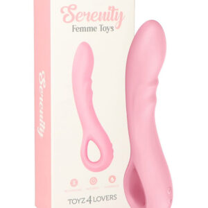 Serenity – Vibrator Punctul G Waterproof, Silicon Premium, roz, 16.5 cm, Ø 3.5 cm