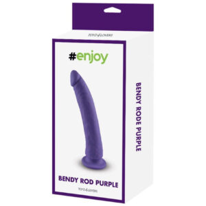 Bendy Rod - Dildo realistic din silicon, cu ventuza, mov, 18 cm