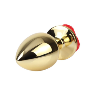Showy Rose Butt Plug - Dop anal metalic, medium, auriu Ø 3,3 cm