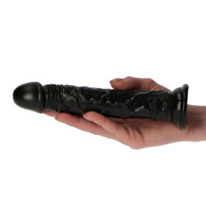 Amedeo - Dildo realistic cu ventuza, negru, 19 cm