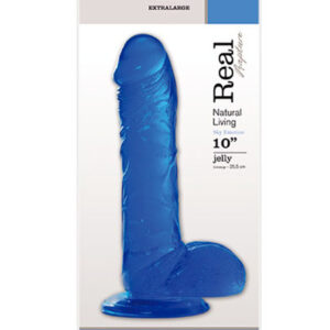 Emotion - Dildo XXL cu ventuza, albastru transparent, 25.5 cm, Ø 5.5 cm
