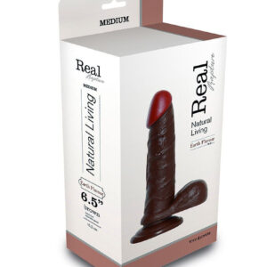 Flesh Flavour - Dildo realistic cu ventuza, maro, 17 cm