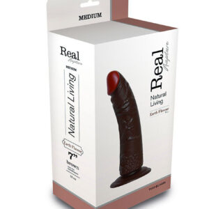 Dong - Dildo realistic cu ventuza, maro, 18 cm