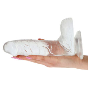 Clear Flavour - Dildo realistic cu ventuza, transparent, 19 cm