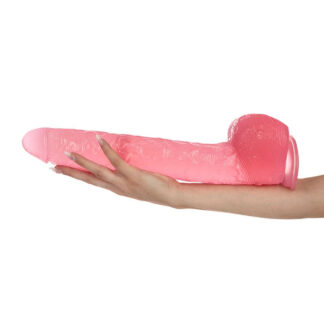 Golia - Huge Dildo XXL cu ventuza, roz transparent, 41 cm