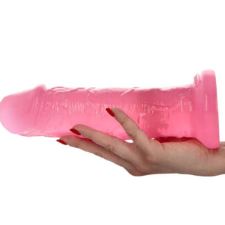 Jelly Leone - Dildo XXL cu ventuza, roz transparent, 25 cm