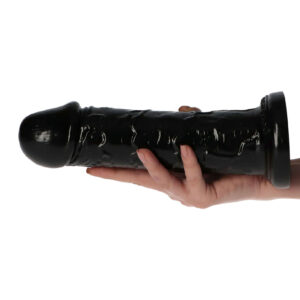 Leone - Dildo XXL cu ventuza, negru, 25 cm