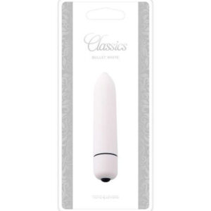 Bullet Love – Mini Vibrator Clitoris Waterproof, ABS Premium, alb, 9 cm, Ø 2 cm