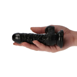 Leo - Dildo realistic cu ventuza, negru 13 cm