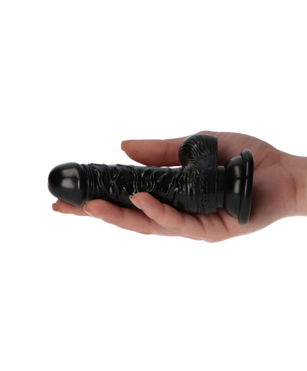Leo - Dildo realistic cu ventuza, negru 13 cm