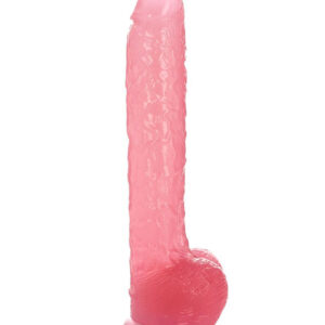 Golia - Huge Dildo XXL cu ventuza, roz transparent, 41 cm