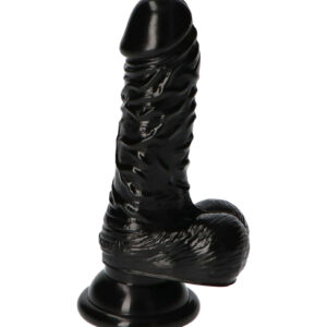 Leo - Dildo realistic cu ventuza, negru 13 cm