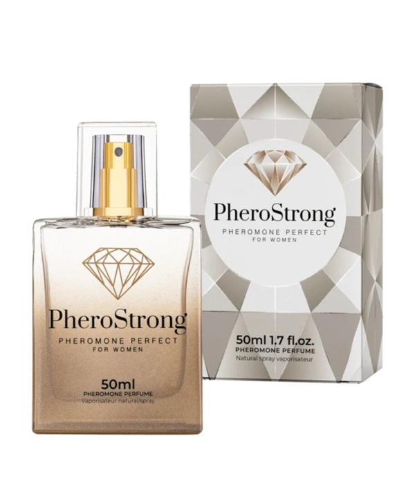 PheroStrong Perfect – Parfum cu feromoni pentru femei, cu note de litchi, ambra si trandafir - 50 ml
