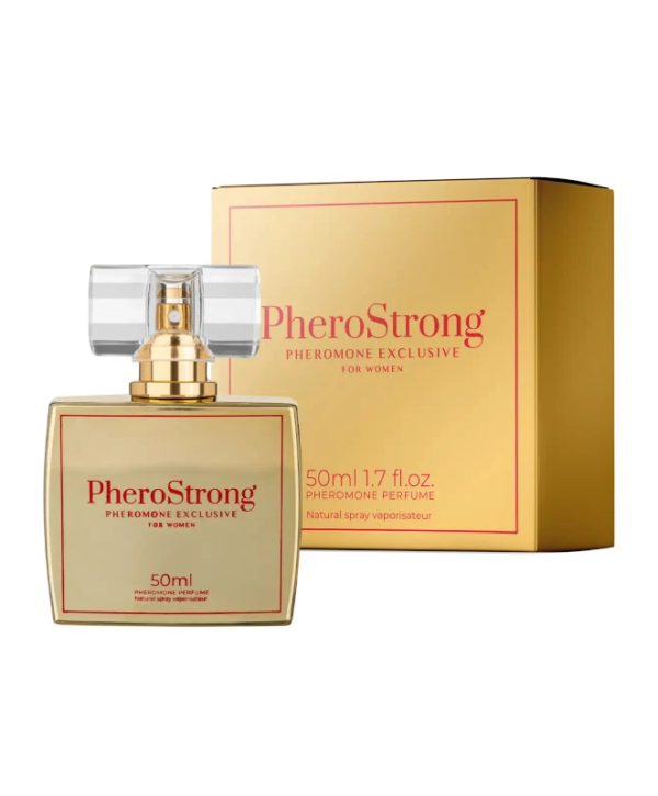 PheroStrong Exclusive – Parfum cu feromoni pentru femei, cu note de lemn de coacaze negre si iris - 50 ml