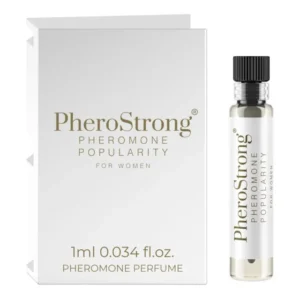 PheroStrong Popularity – Mostră Parfum cu Feromoni Femei, Zmeură • Căpșuni • Bujor • Mosc, 1 ml