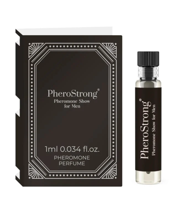 PheroStrong Show – Mostra Parfum cu feromoni pentru barbati, cu note de lavanda si boabe de tonka - 1 ml