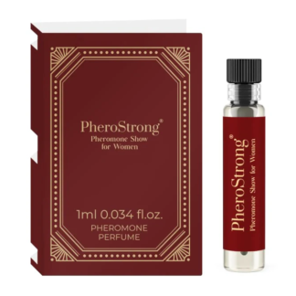 PheroStrong Show – Mostra Parfum cu feromoni pentru femei, cu note de trandafir turcesc si scortisoara - 1 ml