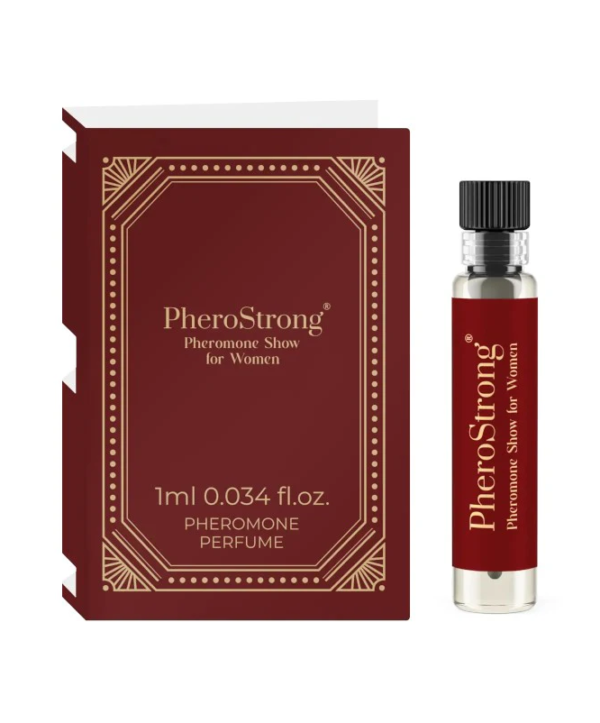 PheroStrong Show – Mostra Parfum cu feromoni pentru femei, cu note de trandafir turcesc si scortisoara - 1 ml
