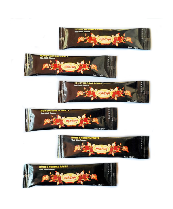 Maccun – Pasta de miere afrodisiaca, turceasca 100% naturala, pentru potenta, ejaculare precoce, crestere libido, erectie, unisex - set 6 plicuri