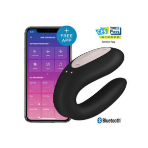 Satisfyer Double Joy - Vibrator Punctul G, Stimulator Clitoridian, smart, waterproof, pentru cupluri