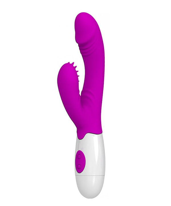 Pretty Love Andre – Vibrator Rabbit Waterproof, Silicon, punctul G, roz, 20.5 cm, Ø 3 cm