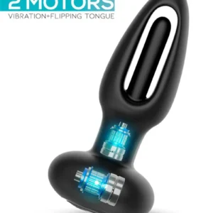 IY - Sasha - Vibrating Plug with Flipping Tongue and Remote - Black