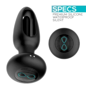 IY - Sasha - Vibrating Plug with Flipping Tongue and Remote - Black