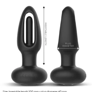 IY - Sasha - Vibrating Plug with Flipping Tongue and Remote - Black